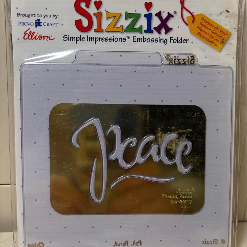 Sizzix Peace Phrase Embossing Folder